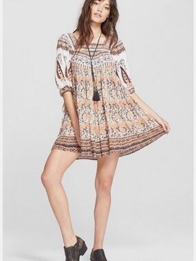 Free People Midsummer Dream Mini Dress - ivory combo